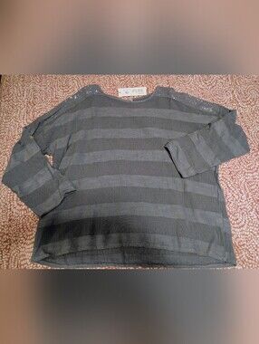 Pure Venice Linen Blend Top in Blue L NWT